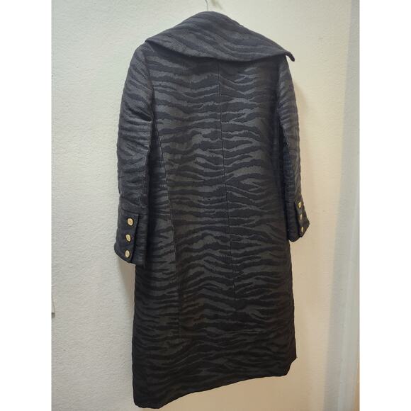 KENZO PARIS X HM Womens Elegant Wool Coat Tiger Pattern In Black Color US 6 EU36 - Picture 11 of 15